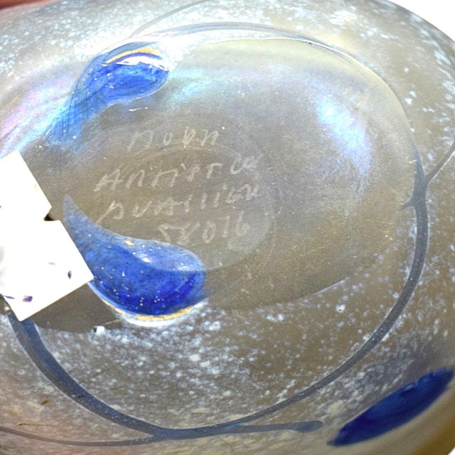 1980s Galaxy Blue Bowl from in Glass by Bertil Vallien for Kosta Boda, Sweden, 1982 For Sale - Image 5 of 7