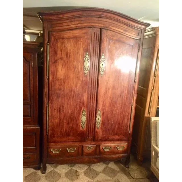 18th Century French Walnut 3 Drawer Armoire For Sale - Image 4 of 10