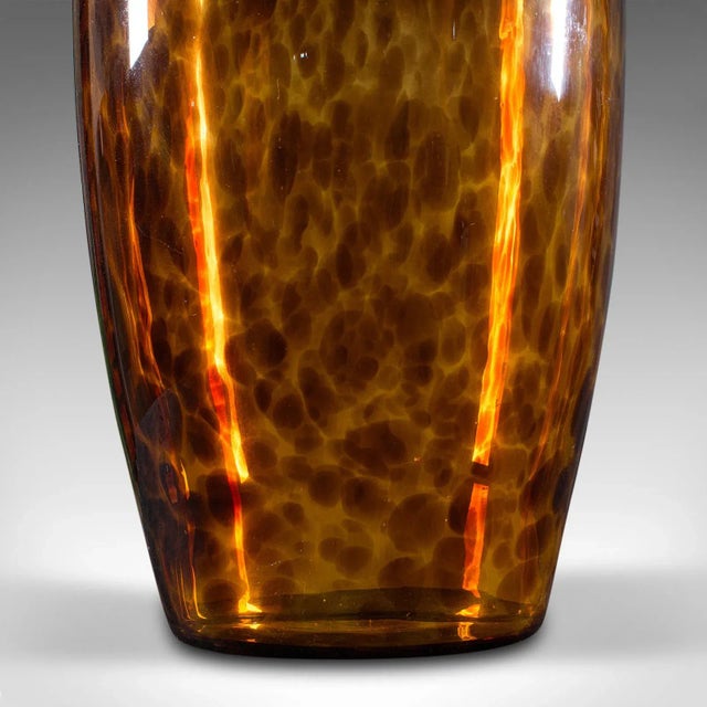 1970s Modern Tall Vintage Amber Vase, Italian, Art Glass, Flower Sleeve, Decorative For Sale - Image 9 of 9