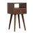 A compact bedside in a warm chestnut finish featuring one drawer, a lower shelf, and Nordic legs. Solid mango construction...