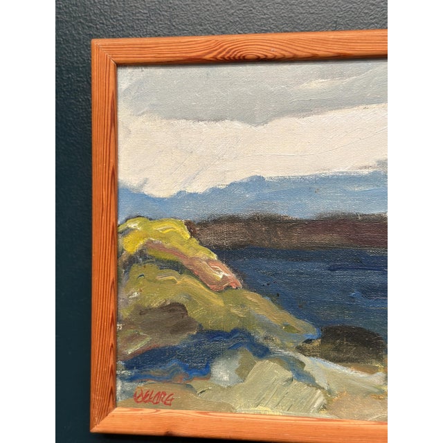 Mid-Century Modern Stig Delang, Landscape II, 1950s, Oil Painting on Canvas, Framed For Sale - Image 3 of 16