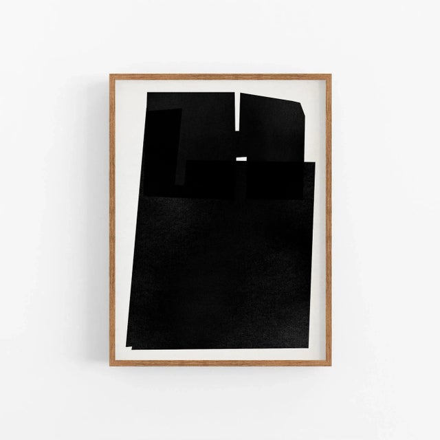 Abstract open edition giclee print. 20"x28" Elegant black geometrical forms on white background. Printed on matte art...