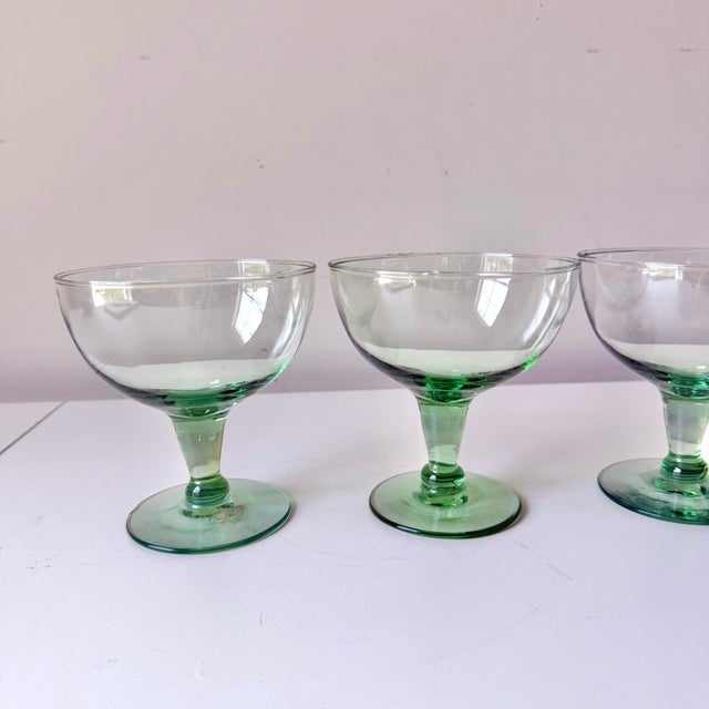 Mid-Century Modern Late 20th Century Blown Glass Champage Coupes: Set of Four For Sale - Image 3 of 5