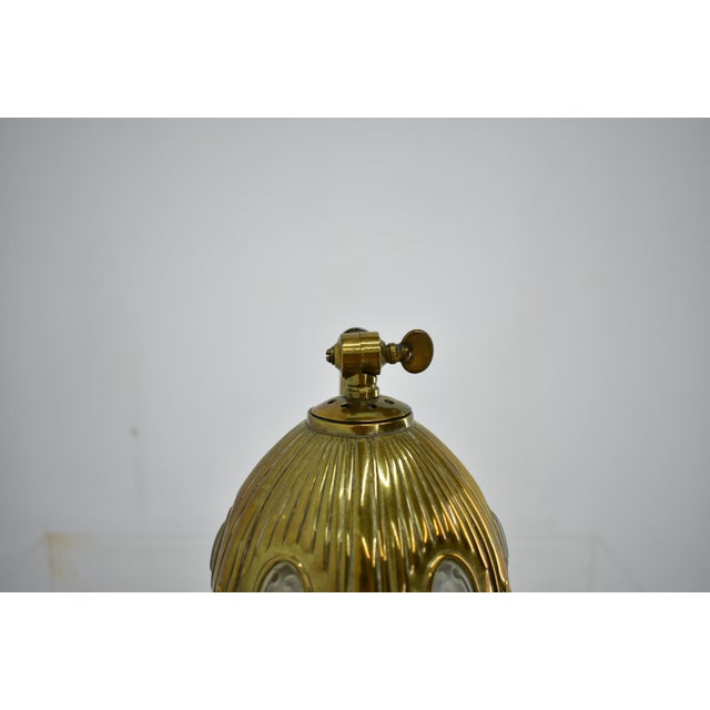 Vintage Vienna Secession style Table Lamp in Brass & Glass, Austria, 1930s For Sale - Image 9 of 18