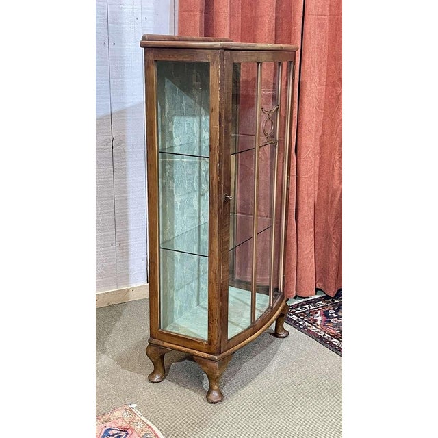 English Walnut Display Cabinet, 1950s For Sale - Image 14 of 18