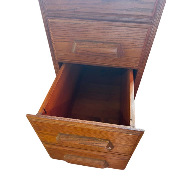 Auburn Vintage Oak Double-Pedestal Executive Desk With Writing Slides and File Drawers For Sale - Image 8 of 11