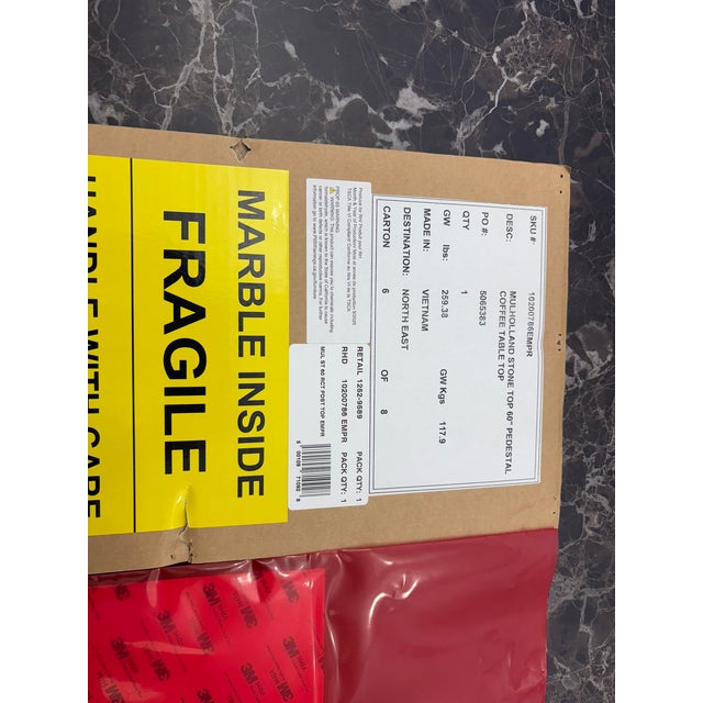 Wood Rh Mulholland Emperador Plinth Rectangular Coffee Table – 60" For Sale - Image 7 of 18