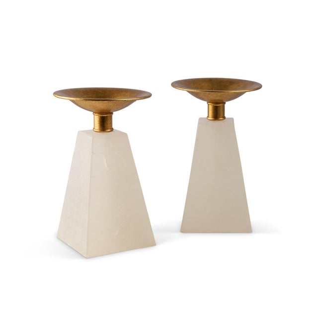 Port 68 Artemis Alabaster Candle Holder, Set of 2 For Sale - Image 4 of 4