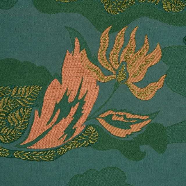 Schumacher SAMPLE - Schumacher X Laura Gonzalez Lian Dream Fabric In Turquoise For Sale - Image 4 of 5