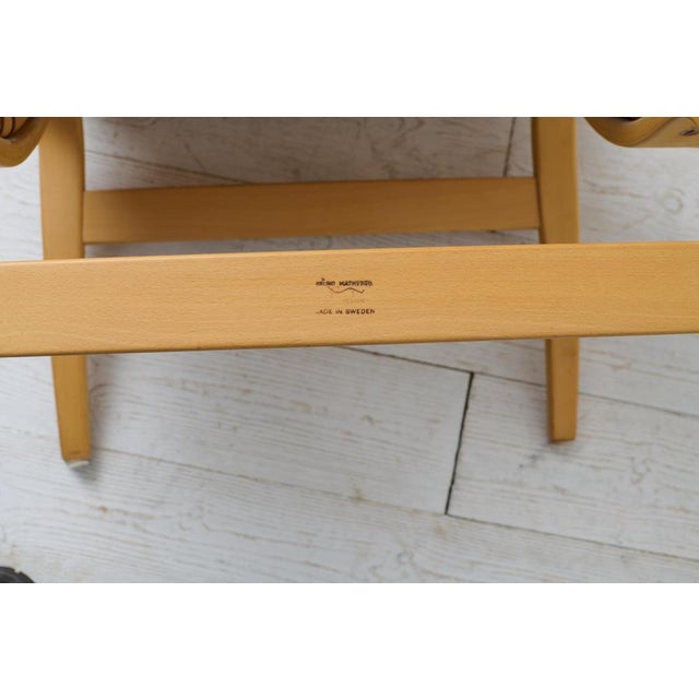 Scandinavian Modern Eva Chair in Light Leather by Bruno Mathsson, 1960s For Sale - Image 8 of 9