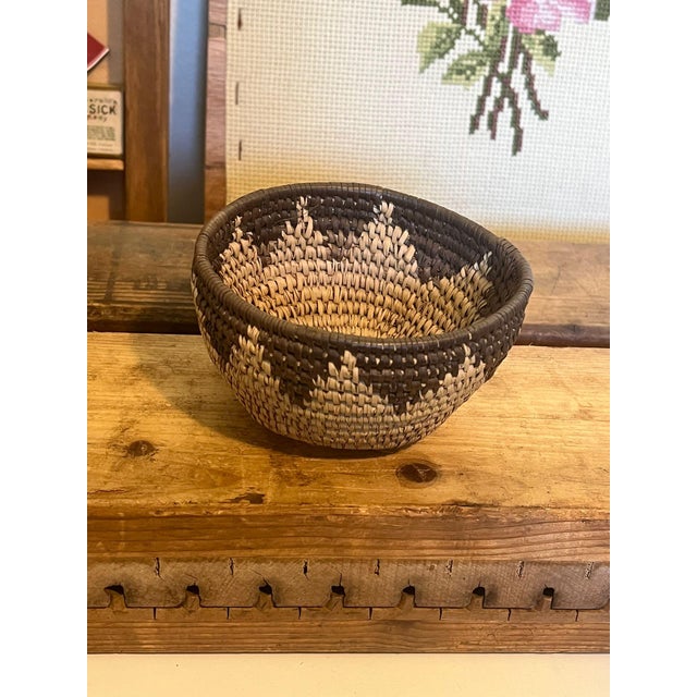 Vintage Handwoven Basket For Sale - Image 4 of 6