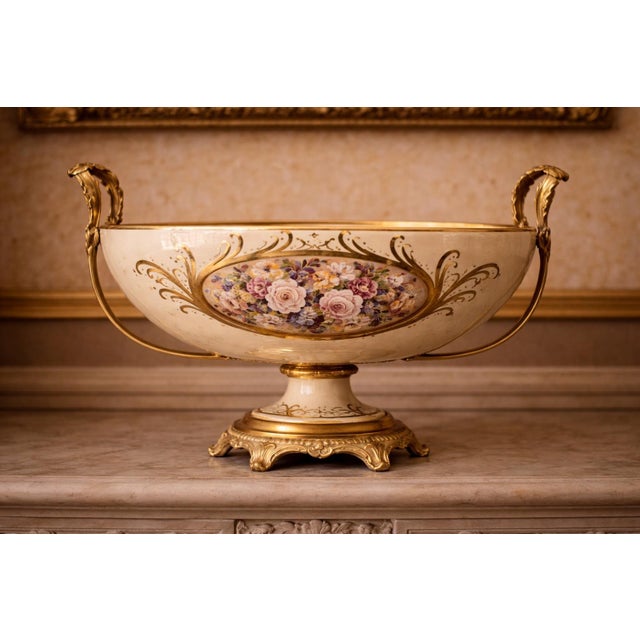1970 Louis XVI Cream Porcelain Garniture-3 Pc For Sale - Image 17 of 18