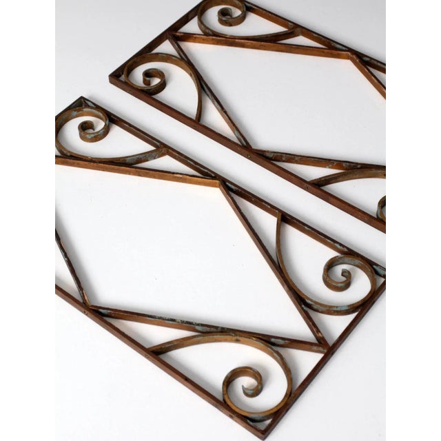 Antique Brass Architecural Panels - A Pair For Sale - Image 10 of 11