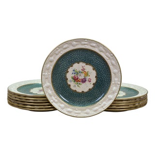 Antique English Adams Royal Ivory Titian Ware Dinner Plates - Set of 12 For Sale