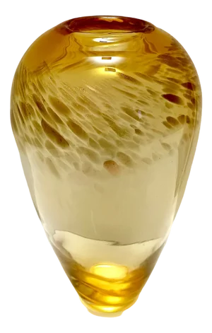 Straw Colored Murano Glass Vase with Aventurine attributed to Fratelli Toso, 1960s