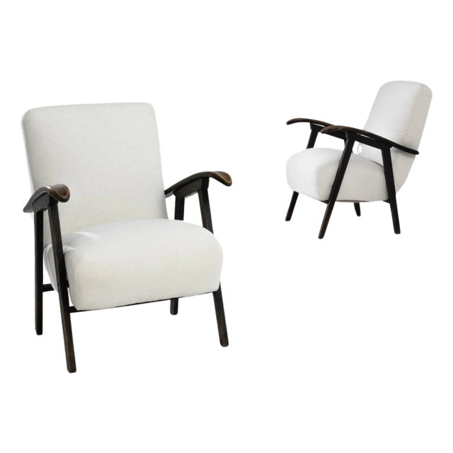 1960s Czech Upholstered Armchairs, a Pair For Sale