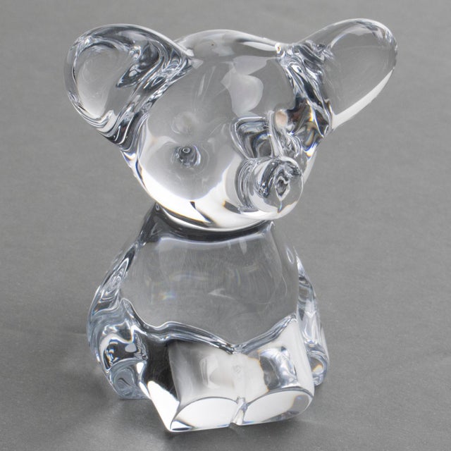 Glass Daum France Crystal Elephant Paperweight or Decorative Sculpture For Sale - Image 7 of 8
