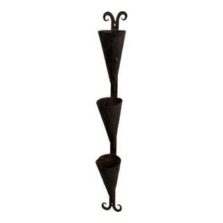 Vintage Metal Wall Hung Decorative Plant Holder For Sale