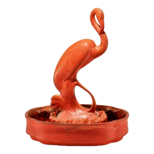 Waylande Gregory for Cowan Pottery Coral Flamingo Centerpiece Planter Set 1929