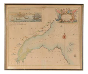 Antique Sea Chart of Carreck Fergus Lough by Capt. Greenvile Collins, 1750