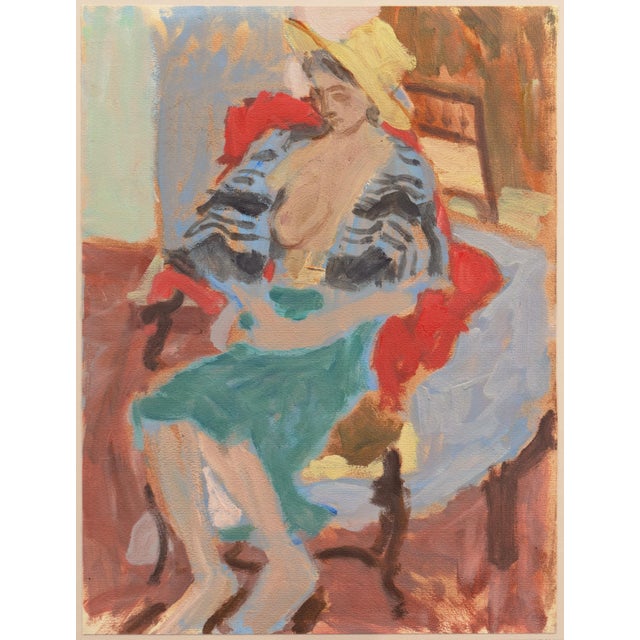 Brick Red 'Seated Nude' by Victor Di Gesu, Louvre, Académie Chaumière, Los Angeles County Museum of Art For Sale - Image 8 of 10