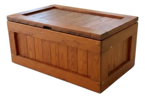 Vintage Pine Storage Chest-Blanket-Trunk-Coffee Table-Rustic Cargo Crate-1980s