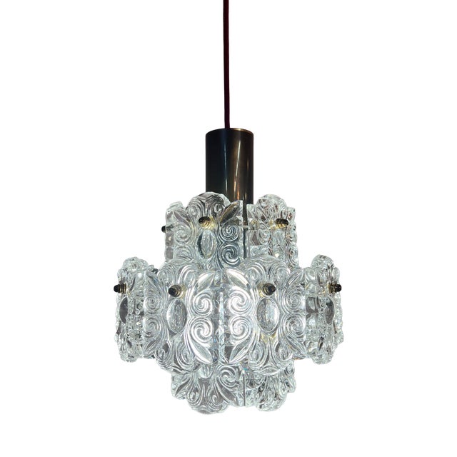 Crystal Glass Pendant Lamp from Kinkeldey For Sale