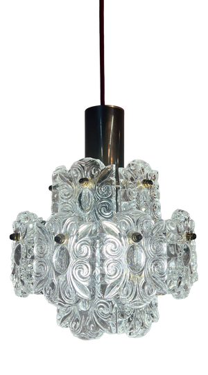 Crystal Glass Pendant Lamp from Kinkeldey