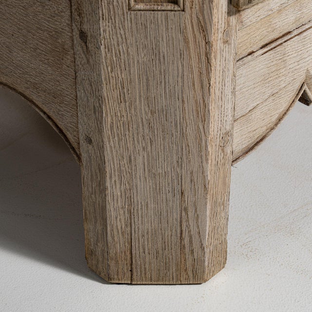 Wood 1840-1849 France Weathered Whitewash Cerused Oak Mesh-Front Cabinet For Sale - Image 7 of 11