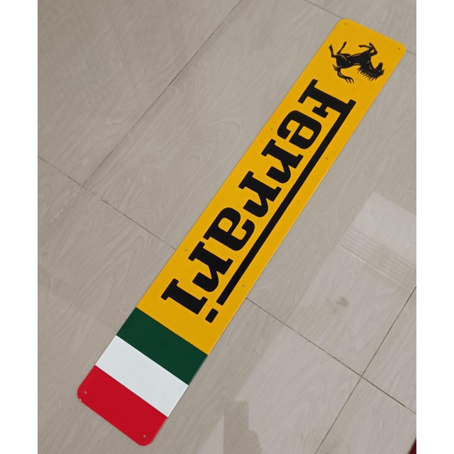 Metal Vintage Ferrari Metal Sign Advertising 2026 Reproduction 1.3mm Heavy Steel Decor For Sale - Image 7 of 11