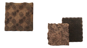 Antique Wooden Fabric Stamps, 1800s, Set of 3
