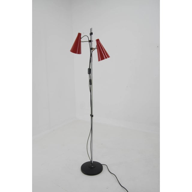 Iconic floor lamp by josef hurka for lidokov, labeled. Completely restored: new paint, rewired. Two separate switches. 2 x...