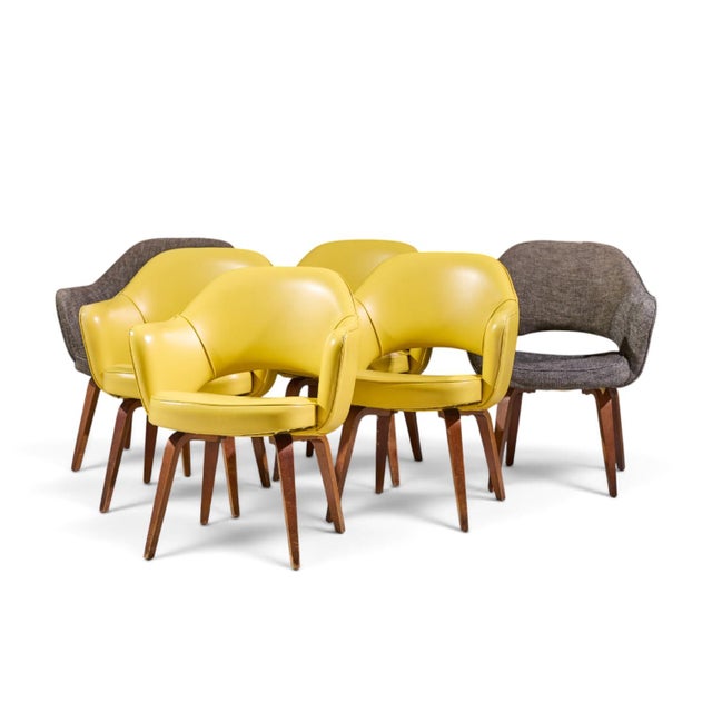 Mid-Century Modern Eero Saarinen for Knoll Mid Century Bentwood Executive Dining Chairs - Set of 6 For Sale - Image 3 of 10