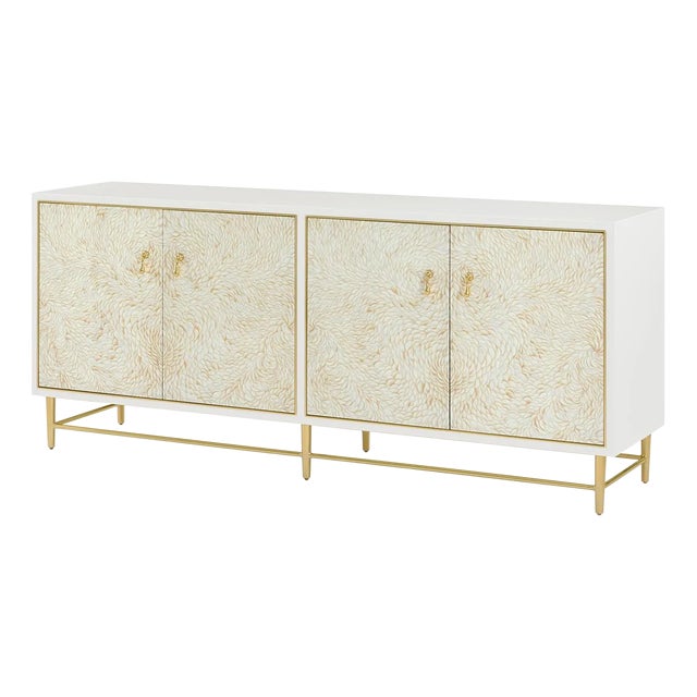 Hollywood Regency Four Door Cabinet For Sale