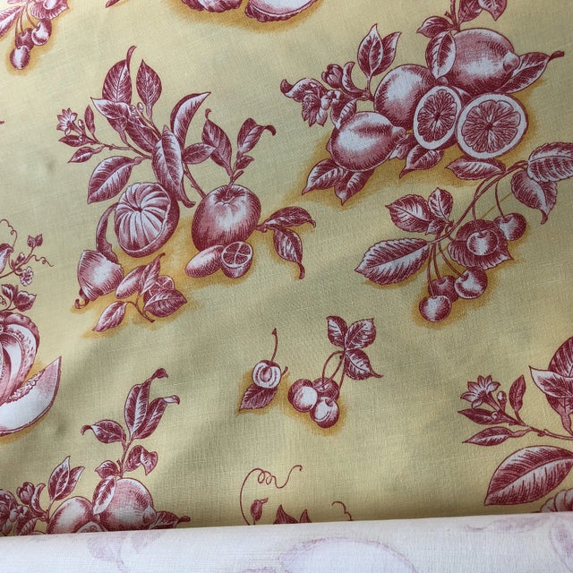 Tyler Hall French Market Exclusive Yellow Fabric With Orange Design - 1 Yard For Sale In New York - Image 6 of 8
