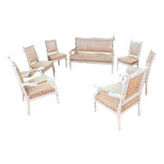 Louis XVI Living Room Set, Set of 8 For Sale