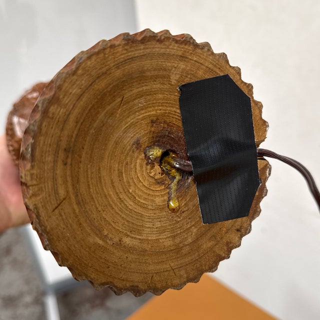 Vintage Carved Wood Table Lamps, Pair For Sale - Image 11 of 12