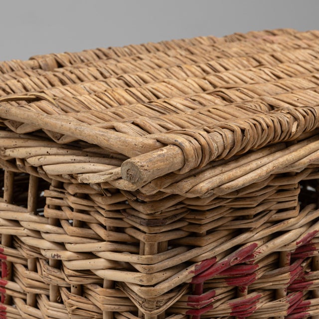 Brown Early 20th Century French Wicker Trunk For Sale - Image 8 of 18