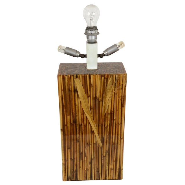 Bamboo Resin Table Lamp by Riccardo Marzi, Italy, 1970s For Sale - Image 11 of 11