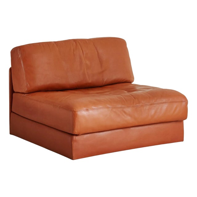 ‘DS-76/107’ Cognac Leather Convertible Lounge Chair by De Sede, Switzerland For Sale