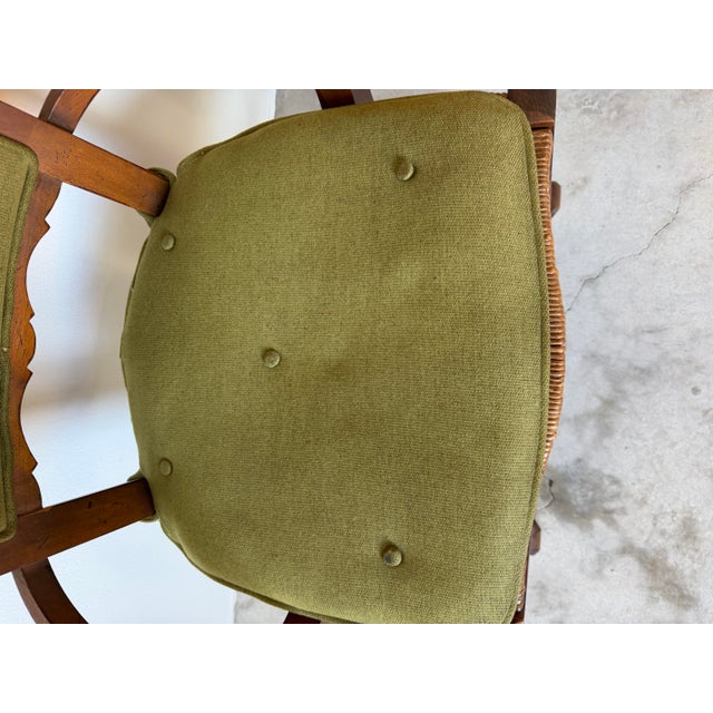 Vintage Organic Arts & Crafts Style Curved Rail Back Accent Chairs – Pair For Sale - Image 9 of 12