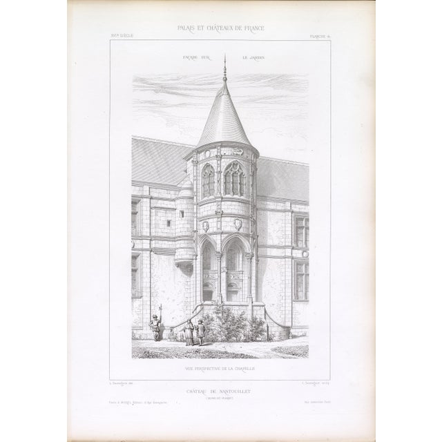 1867 Palais, Châteaux, Hôtels Et Maisons De France – Château De Nantouillet – Full Suite of 13 Original Architectural Engravings and French Text For Sale - Image 13 of 16