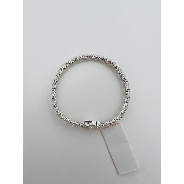 2020s Gia Half Carat Heart Diamond Tennis Bracelet in 18k White Gold For Sale - Image 5 of 7