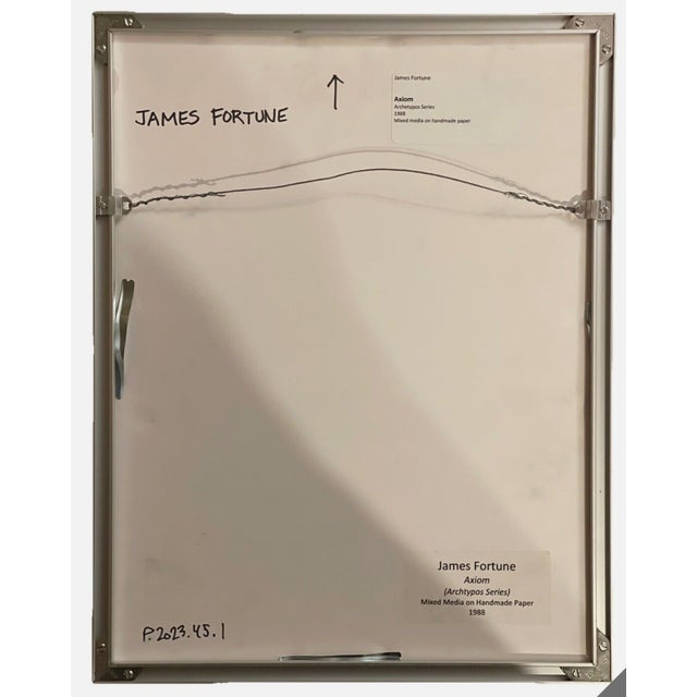 Mid-Century Modern Vintage Abstract Mixed Media Artwork 1988 For Sale - Image 3 of 3