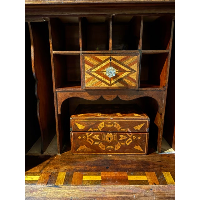 Antique American Marquetry Desk, Chair and Inner Box - Set of 3 For Sale - Image 12 of 12