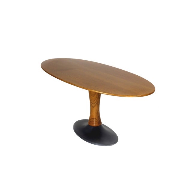 Brown Mid-Century Modern Oval Ash Tulip Coffee Table from Drevotvar Jablonné Nad Orlicí, 1960s For Sale - Image 8 of 13