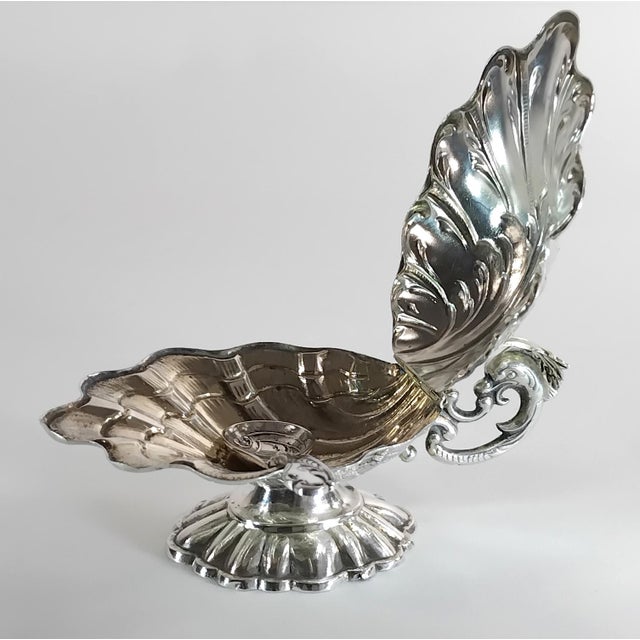 A charming mid-century Spanish sterling silver pinch salt cellar with its original miniature spoon. Crafted in Spain...