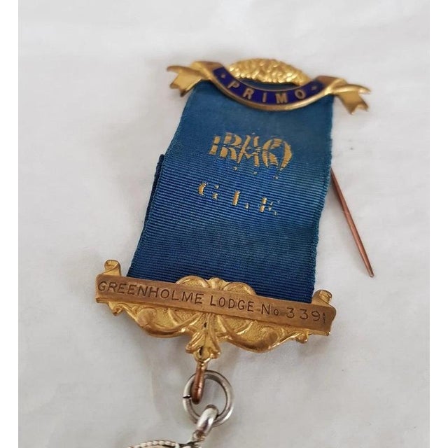 Blue George VI Sterling Silver Masonic Buffalo Medallion, 1937 For Sale - Image 8 of 11