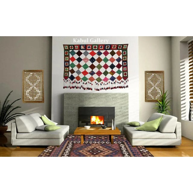 Vintage Embroidered Uzbek Wall Hung Patchwork Tapestry, 1920s For Sale - Image 4 of 12