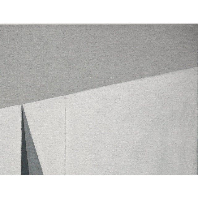 Scott Woodard "Oasis" Gray and Black Abstract Surrealist Architectural Landscape Painting, 2019 For Sale In Houston - Image 6 of 11
